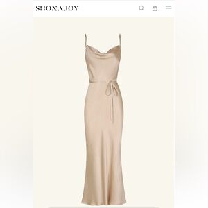 Shona Joy La Lune Bias Cowl Midi Dress - Gold